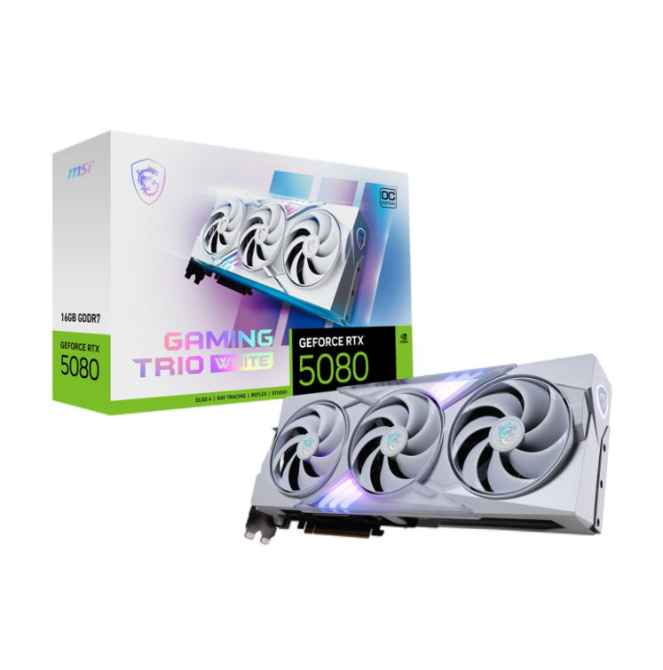 MSI GeForce RTX 5080 16G Gaming Trio OC White - 16GB GDDR7 - Gaming Grafikkarte