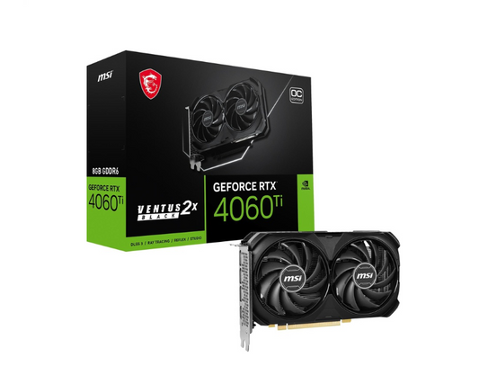 MSI GeForce RTX 4060 Ti Ventus 2X Black 8G OC - 8GB GDDR6 - Gaming Grafikkarte